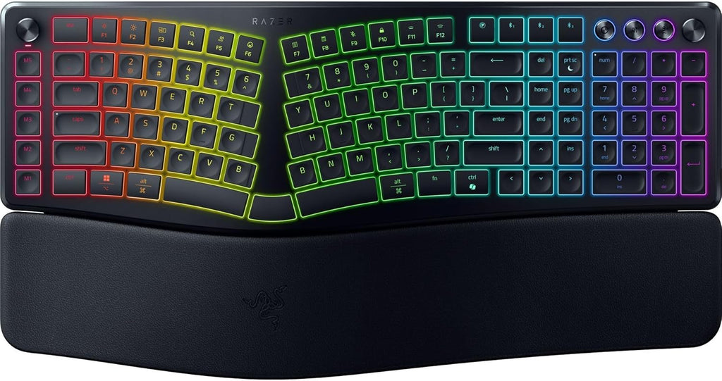 Razer Pro Type Ergo Inalámbrico División Ergonómico RGB teclado, negro