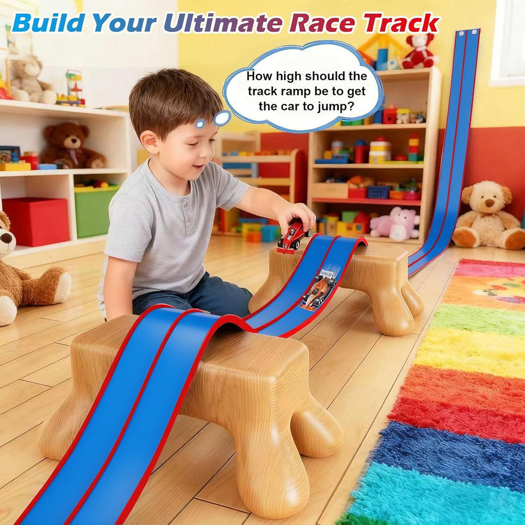 Flexible Race Track Toys for Kids, 15 Ft Flex Tracks Starter Set wi...