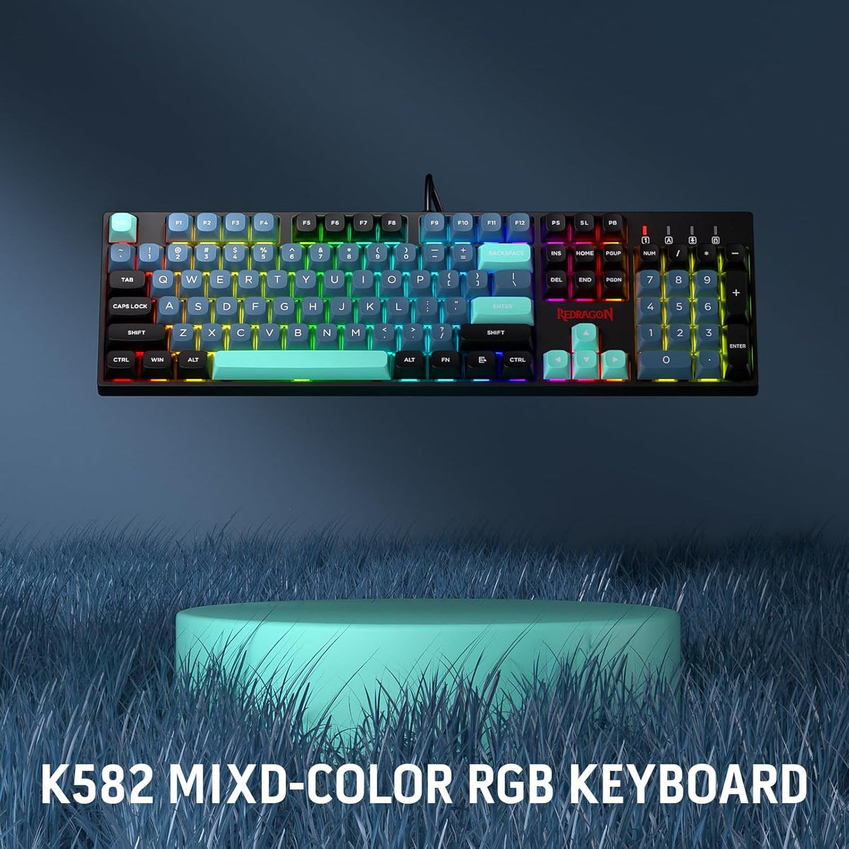 Redragon K582 SE - Teclado para juegos RGB con cable, teclado mecán...