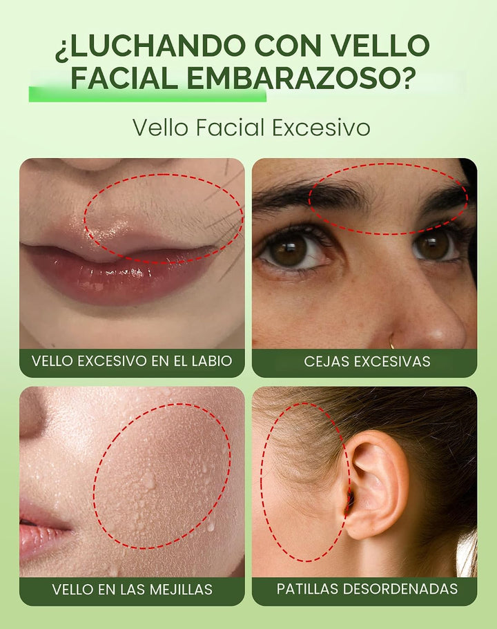 Crema depilatoria facial para mujeres, removedor de vello suave e i...