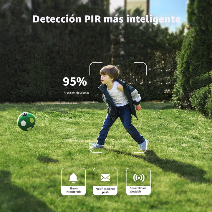 SEHMUA - Cámaras de seguridad solares 2K para exteriores, inalámbri...