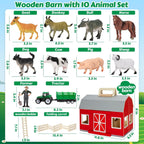 Juguetes de granero de madera para niños pequeños de 3, 4 y 5 años, juguetes de animales de granja para niños y niñas