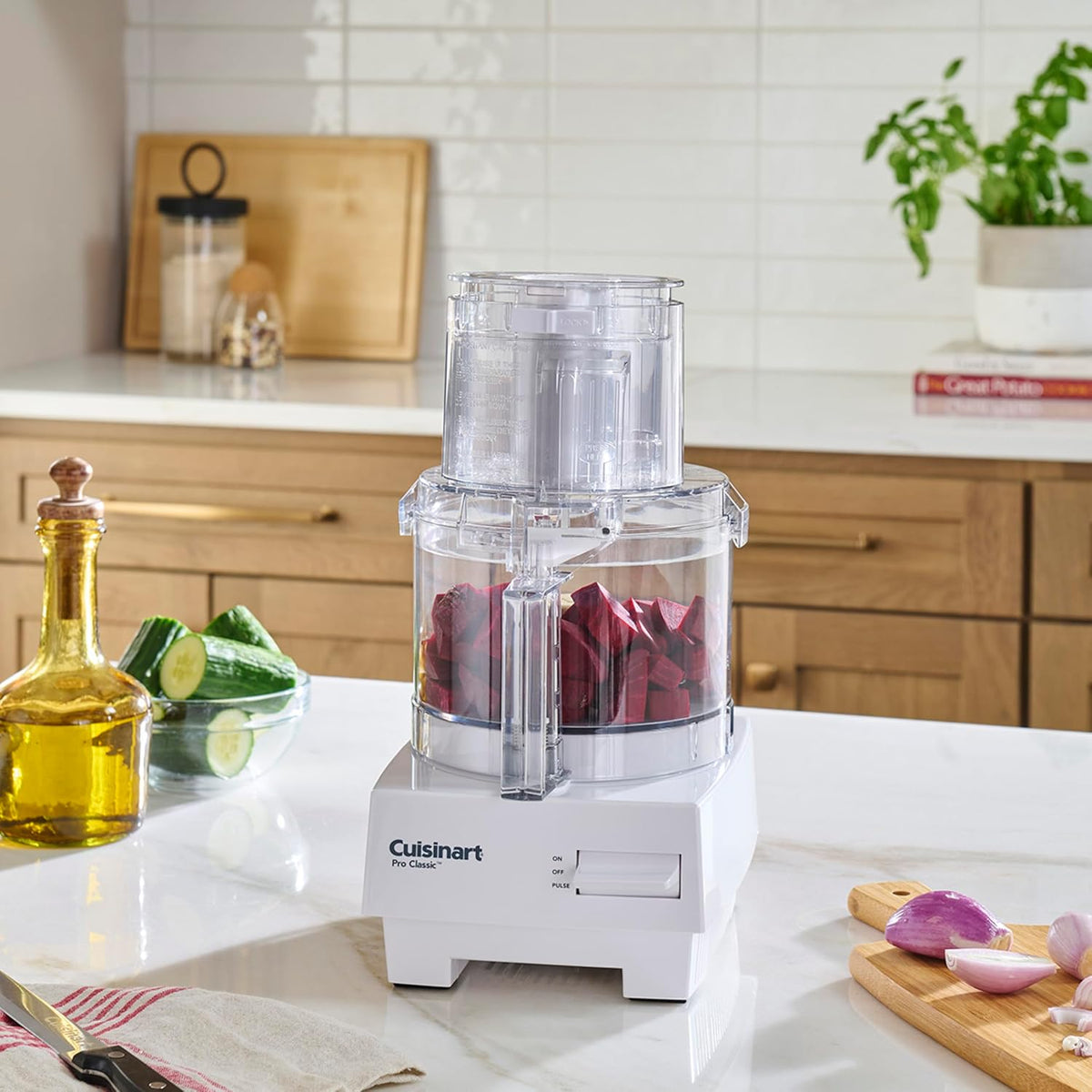 Cuisinart DLC-10SYP1 - Procesador de alimentos de 7 tazas, motor de 600 vatios, blanco