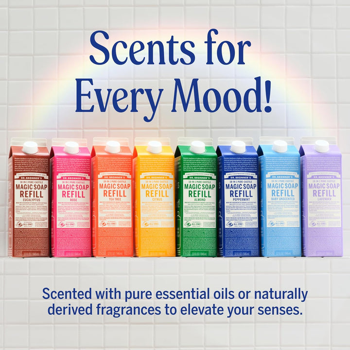 Dr. Bronner's Magic Soap - Recambio de jabón líquido puro de Ca...