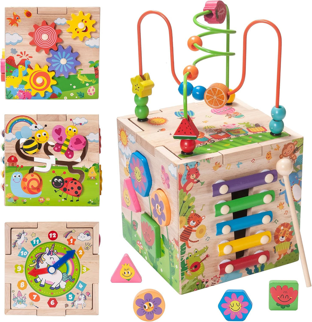 Cubo de actividades de madera Montessori Juguetes para el
