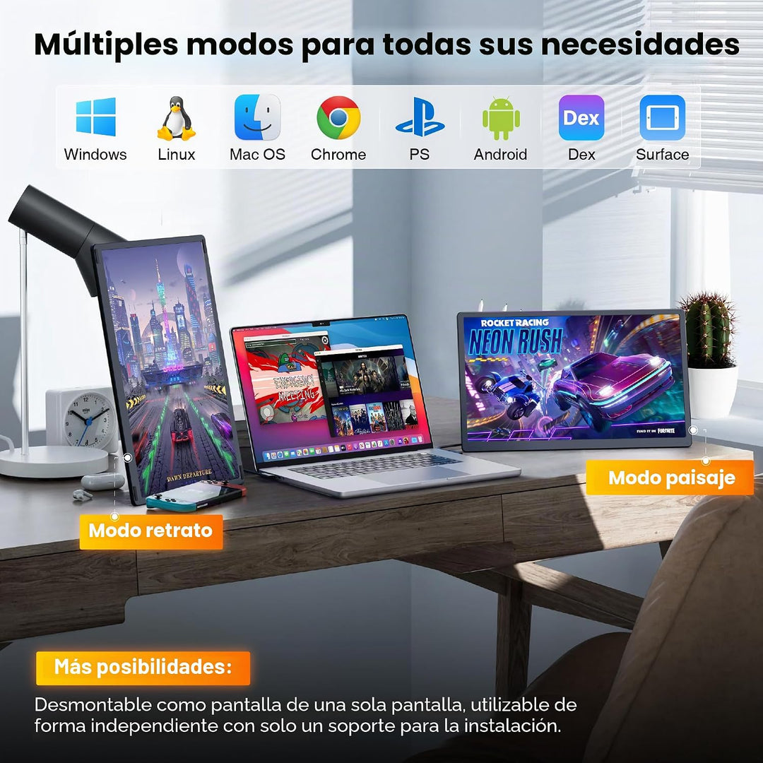 Venraty Extensor de pantalla de portátil desmontable de 15.6 pulgad...