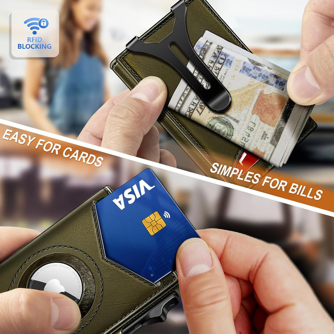 BULLIANT Billetera con clip para dinero, billetera delgada para reg...