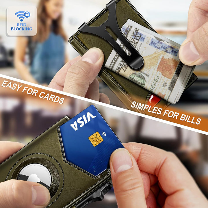 BULLIANT Billetera con clip para dinero, billetera delgada para reg...