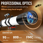 Dianfan Telescopio apertura de 90 mm y longitud focal de