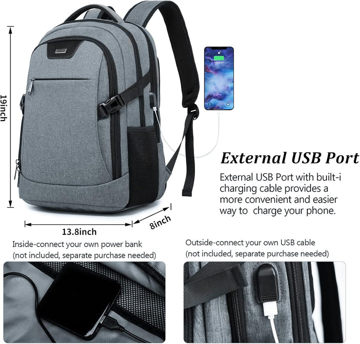 DUSLANG Mochila de viaje para computadora portátil de trabajo con p...