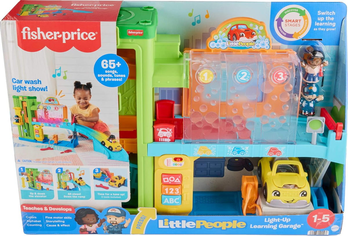 Fisher-Price Little People Garage de Aprendizaje con Luces, Edades 1+