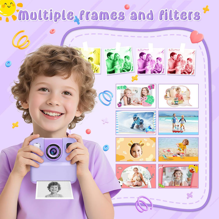 Cámara para niños de impresión instantánea, juguetes para niñas ado...