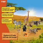 Schleich Wild Life - Paquete de 7 juguetes de animales de sabana | 77763