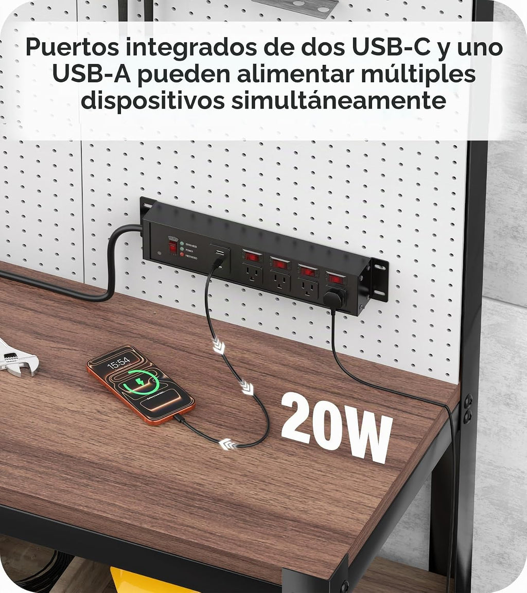 CCCEI Protector de sobretensiones resistente, calibre 12, puertos USB