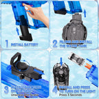 Pistola de agua eléctrica, paquete de 2 unidades para niños y niños, pistola de chorro, pistola de agua, automático con tanque de agua grande de 800 cc, diseño intermitente iluminado, juguete