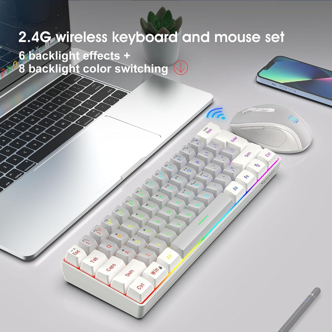 Snpurdiri Combo de teclado y mouse inalámbricos para juegos de 2.4G...