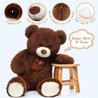 MorisMos Oso de peluche gigante de 3 a 36 pulgadas, oso de peluche grande marrón para novia y San Valentín, peluche grande para decoración de cumpleaños, Navidad, baby shower, marrón oscuro
