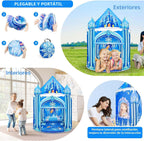 Mnagant Tienda de campaña de juegos de princesa, juguetes para niñas, castillo de hielo, tienda de campaña para niños para interiores y exteriores, casa de juegos grande e imaginativa de 51 x 40