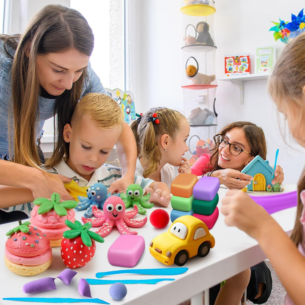 Arcilla seca al aire 145 colores, arcilla de modelado para niños, juguete