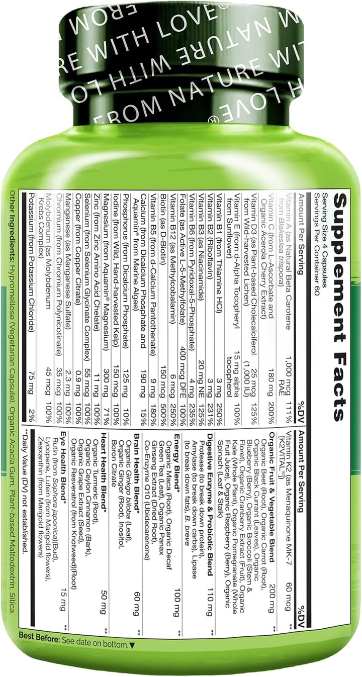 NATURELO Multivitaminas para hombres - Multivitaminas de alimentos...