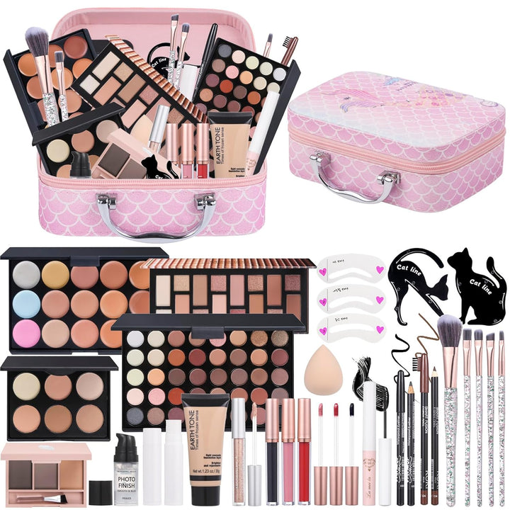 Kit de maquillaje de viaje, juego de maquillaje para niñas adolesce...