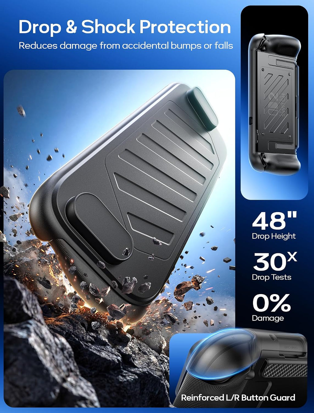 JSAUX Funda protectora dividida para Switch 2 con cubierta frontal