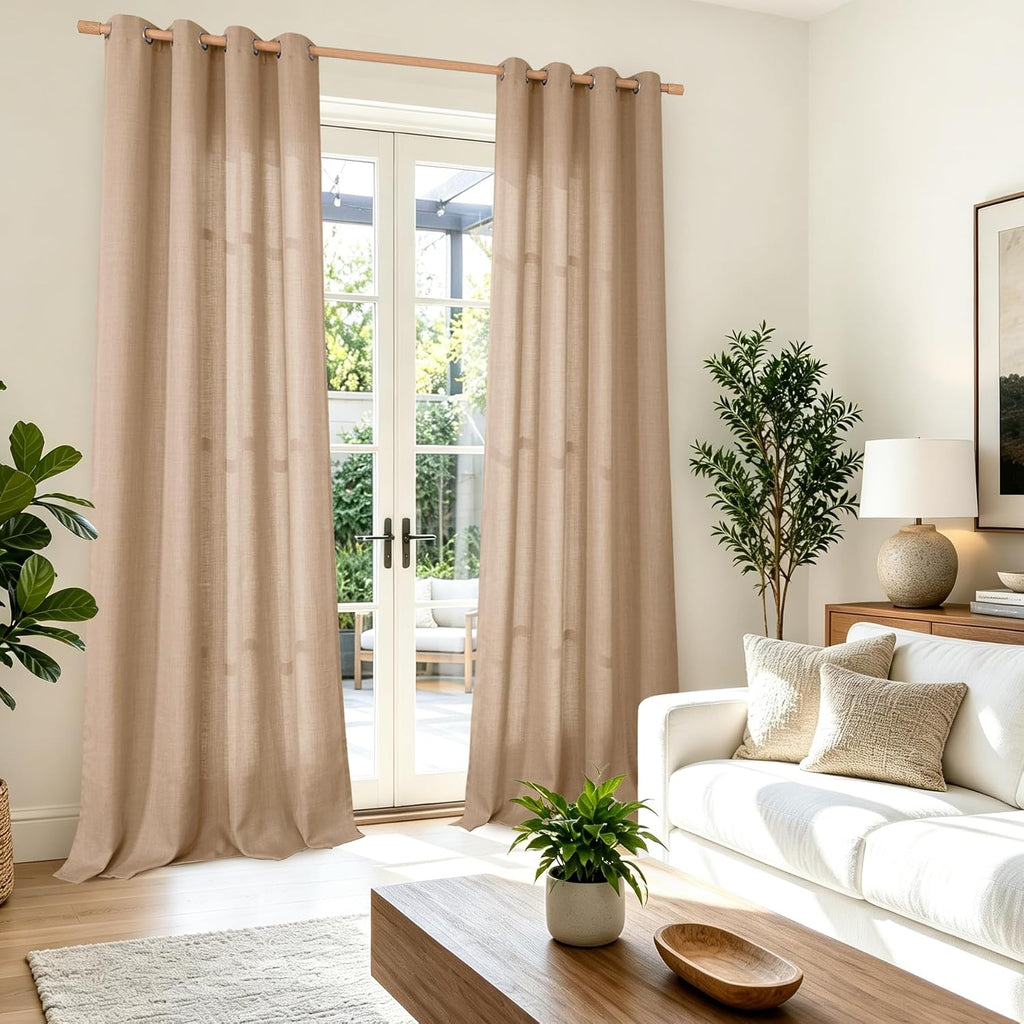 BGment - Cortinas de arpillera para sala de estar, 84 pulgadas de largo, 2 paneles de arpillera