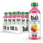Bai - Bebida de agua infundida con antioxidantes, sabor frambuesa limón lima, con vitamina C y sin edulcorantes artificiales, botella de 18 onzas líquidas, paquete de 12 unidades