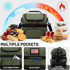 MIER Lonchera para hombre, doble compartimento, bolsa de almuerzo para
