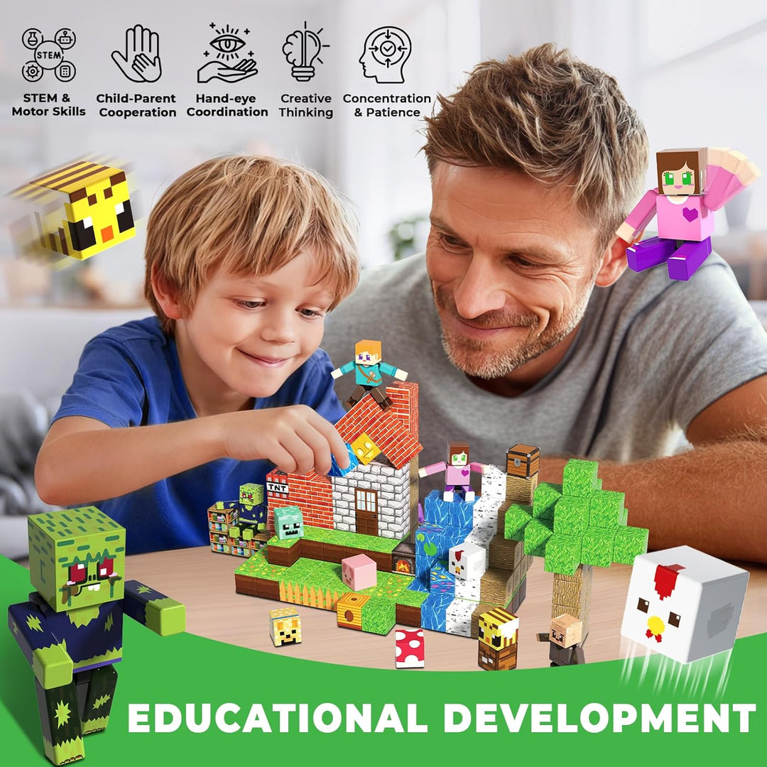160 bloques magnéticos, bloques de construcción magnéticos para niñ...