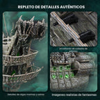 CubicFun Flying Dutchman - Rompecabezas de barco pirata 3D con LED verdes