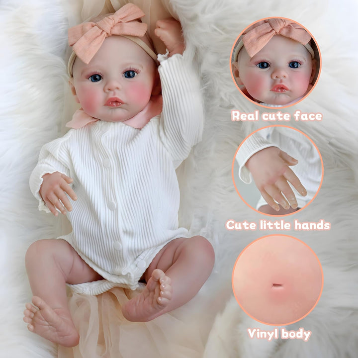FOCKOF Muñecas de bebé realistas Reborn de 18 pulgadas, muñecas de...