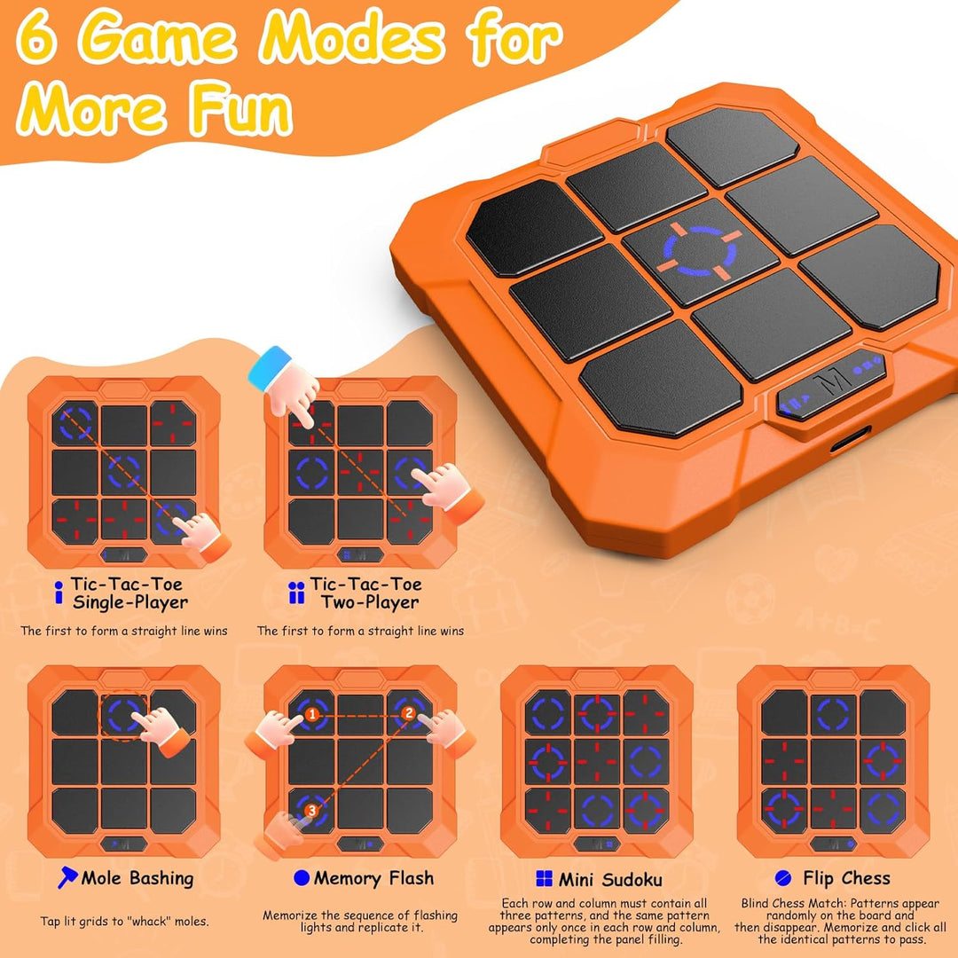 VDPDO Juego de Tic Tac Toe, Juego Electrónico 6 en 1 Tic Tac Toe co...