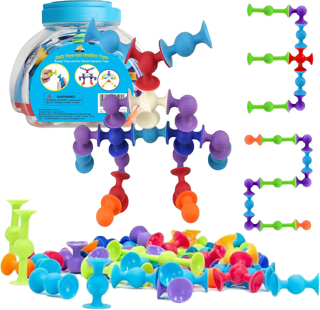 TOYARA Juego de construcción de juguetes de ventosa de 48 piezas