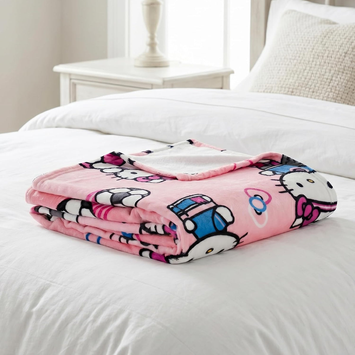 Hello Kitty Manta de fútbol para niños, 90 x 62 pulgadas, manta de felpa suave para sofá, cama o eventos deportivos, torneo mundial 2026 (producto oficial) por Franco