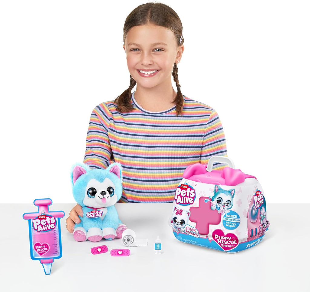 Pets Alive Pet Shop Surprise S3 Rescate de Cachorro (Perro Wole) de ZURU, Perro Sorpresa de Peluche, Peluche Ultra Suave, Sorpresas Compuestas en el Interior, Mascotas de Juguete Interactivas, Función