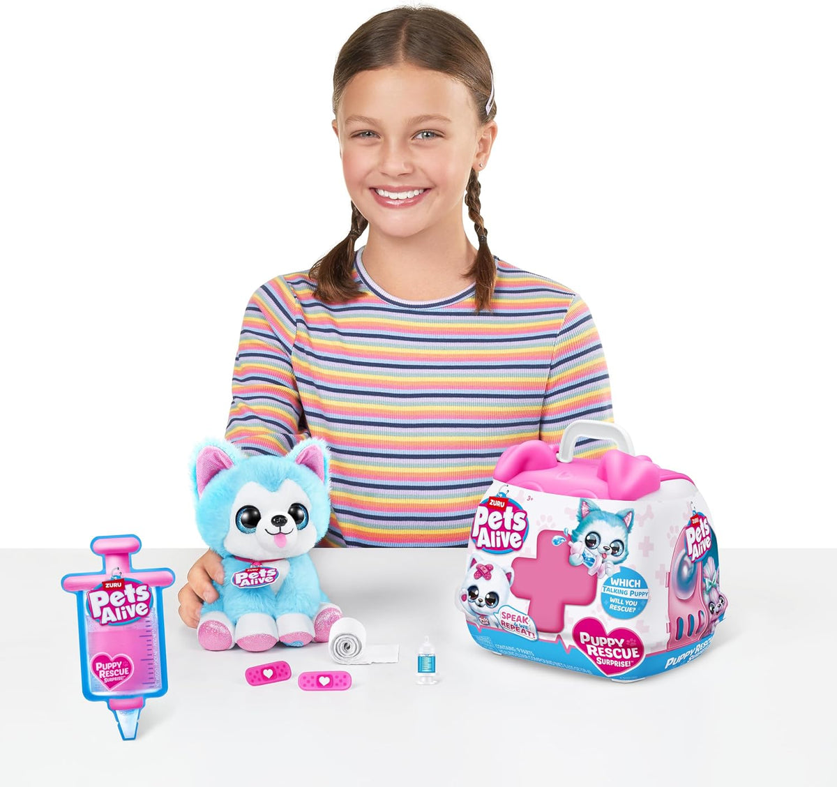 Pets Alive Pet Shop Surprise S3 Rescate de Cachorro (Perro Wole) de ZURU, Perro Sorpresa de Peluche, Peluche Ultra Suave, Sorpresas Compuestas en el Interior, Mascotas de Juguete Interactivas, Función