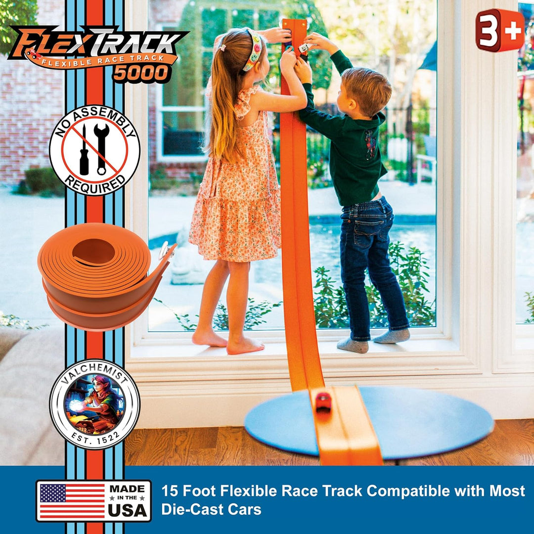 Valchemist FlexTrack 5000 - Pista de carreras flexible para niños,...