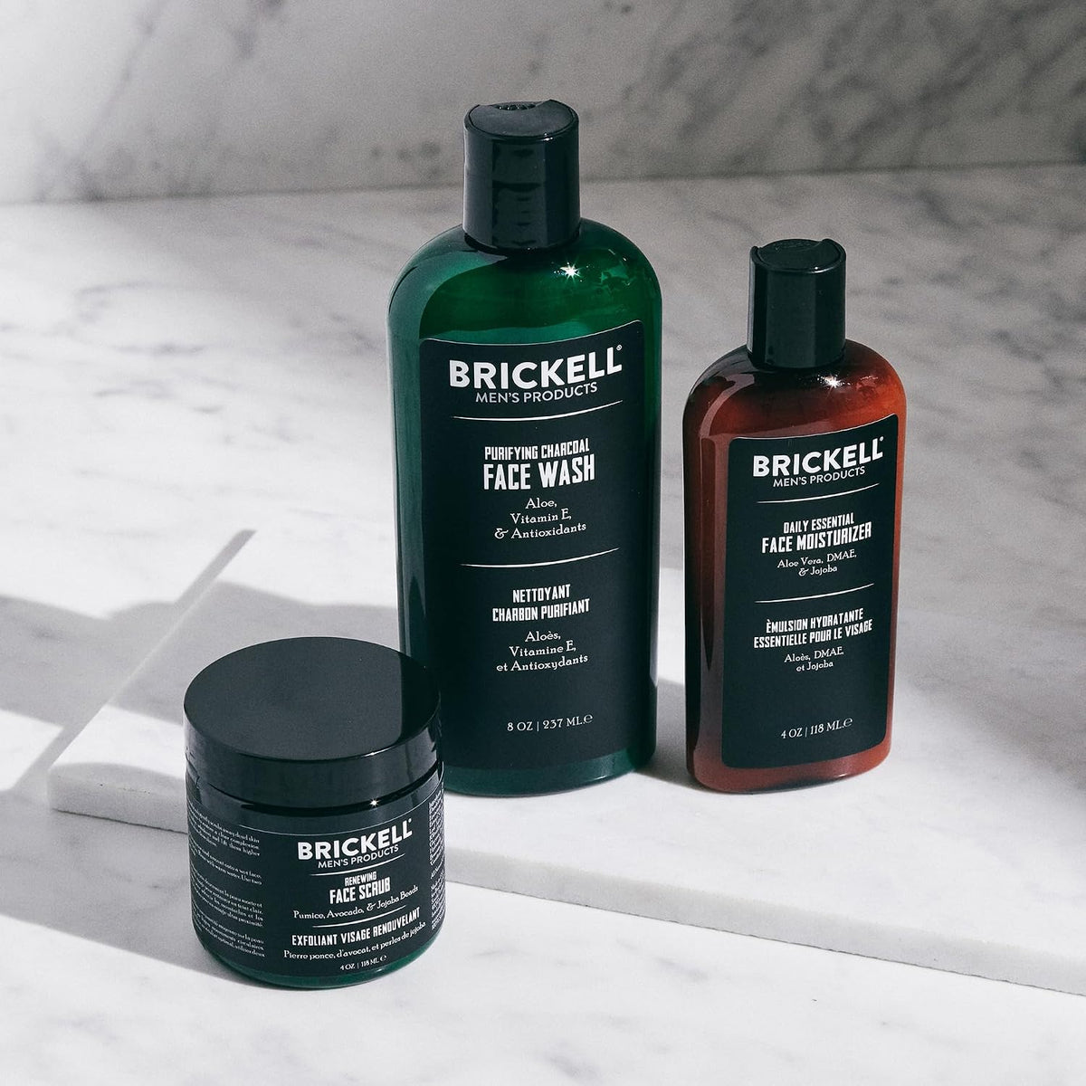 Brickell Daily Advanced Face Care Routine II, limpiador facial de c...