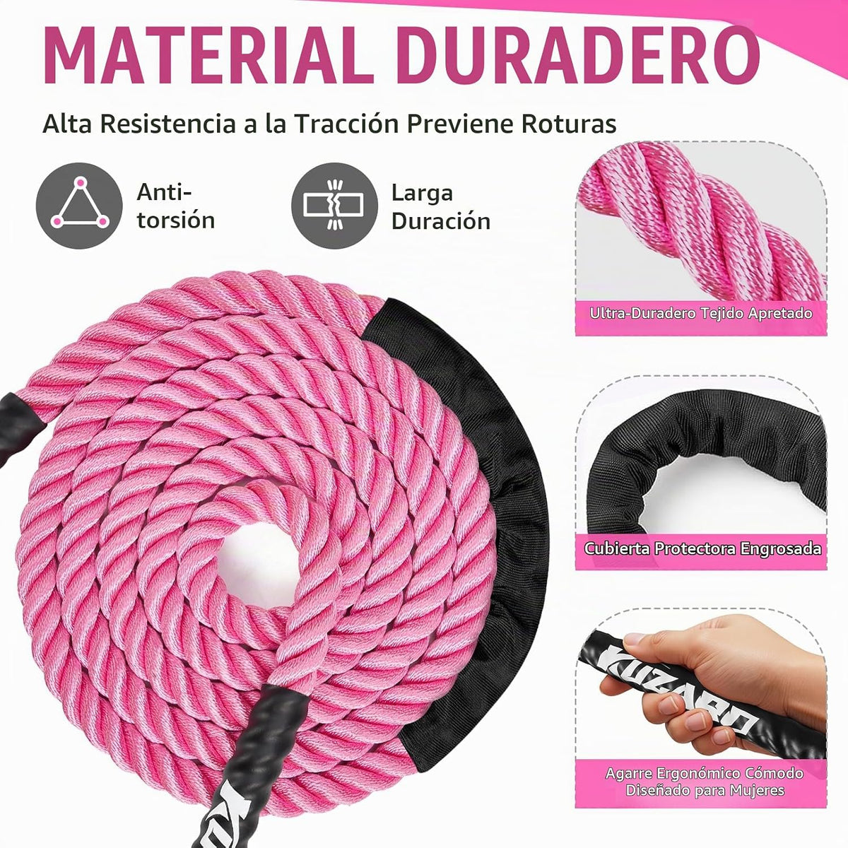 Cuerda de saltar, Cuerda de saltar con peso para mujeres, Cuerdas de saltar pesadas para fitness, Equipo de ejercicio para gimnasio en casa, Cuerda de saltar para adultos para mejorar la fuerza