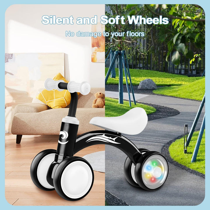 Bicicleta de equilibrio para bebés con iluminación colorida, juguet...