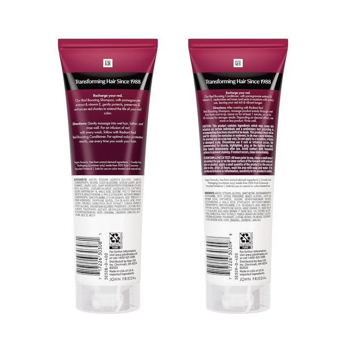 John Frieda Radiant Red Boosting - Champú y acondicionador para cab...
