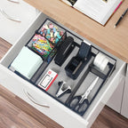 Juego organizador de escritorio negro, suministros de oficina con grapadora