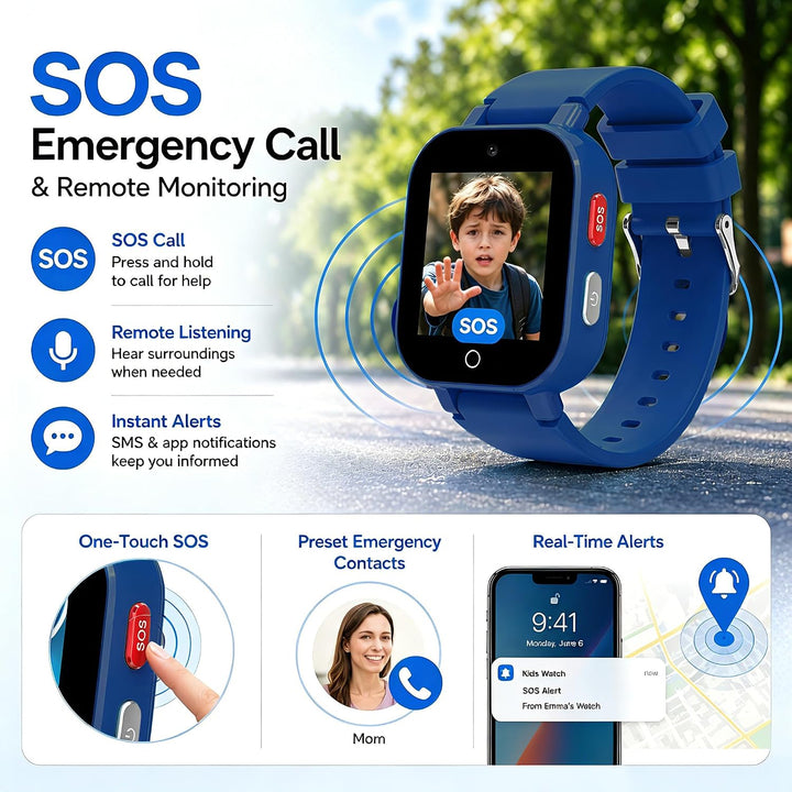 DXPICR Reloj inteligente 4G para niños con rastreador GPS, video y...
