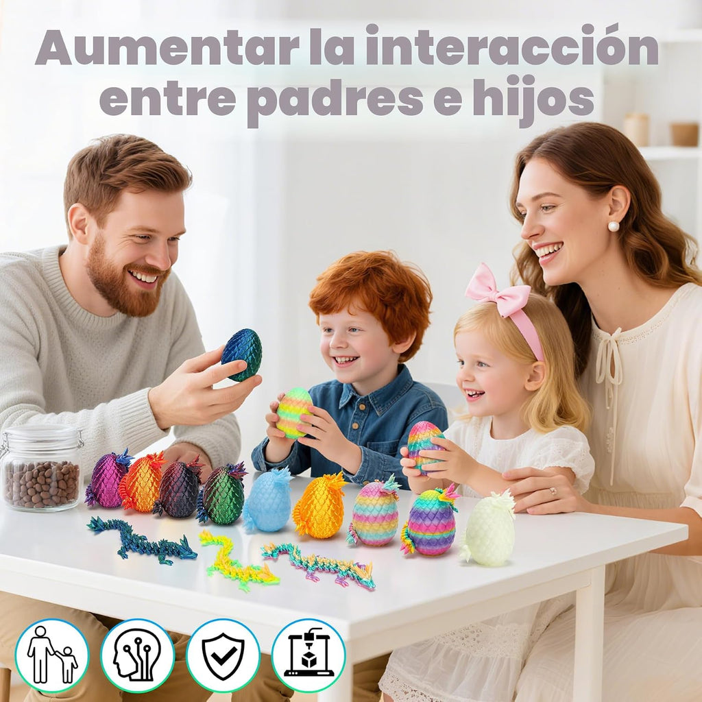 12 piezas de dragón impreso en 3D con huevo para rellenar cestas de Pascua, dinosaurios rellenos de huevos de Pascua, juguetes para ansiedad, Pascua, cumpleaños, decoraciones de Navidad de Pascua, regalos para niñas y niños (sin llavero)