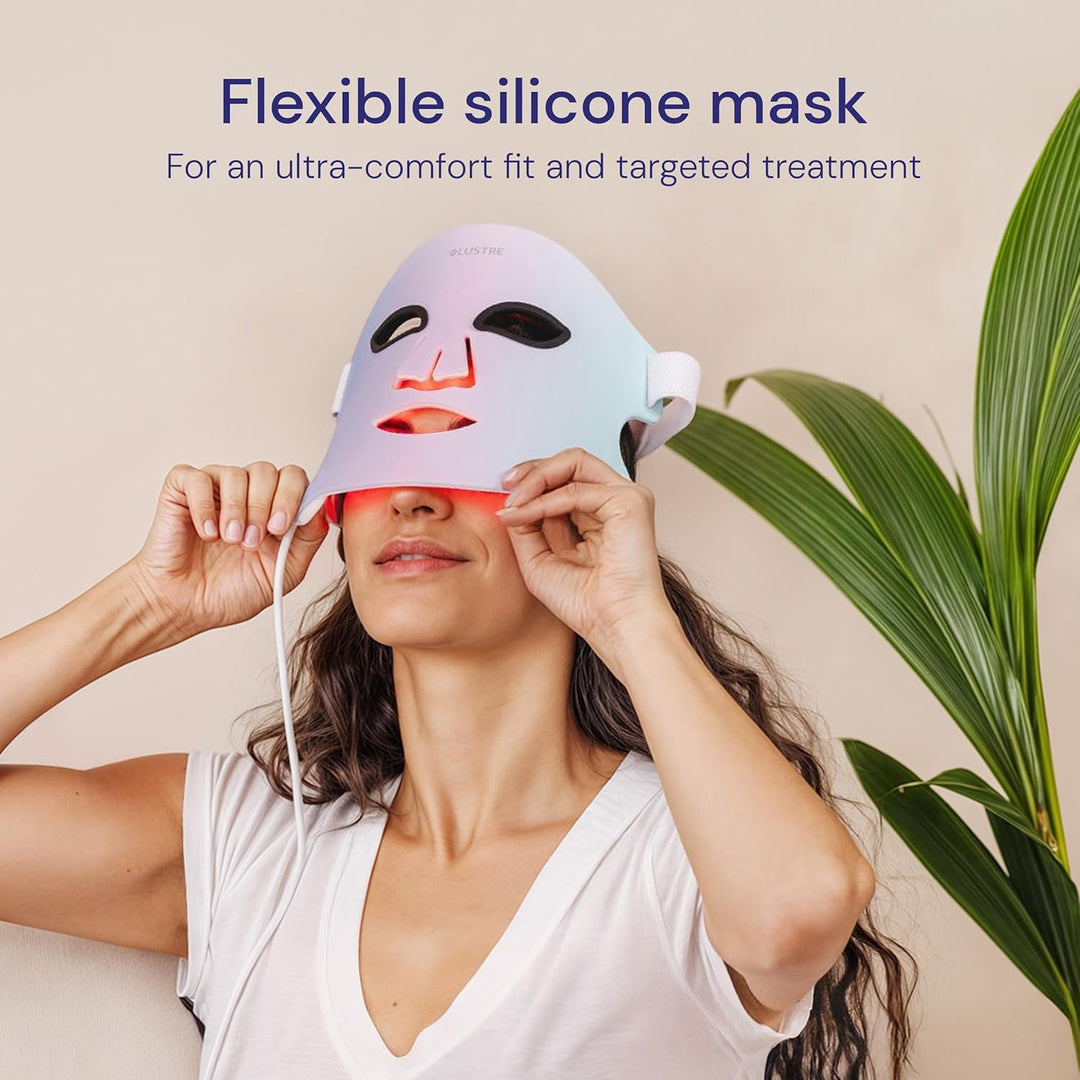 LUSTRE - Máscara facial LED para terapia de luz, máscara de luz roj...
