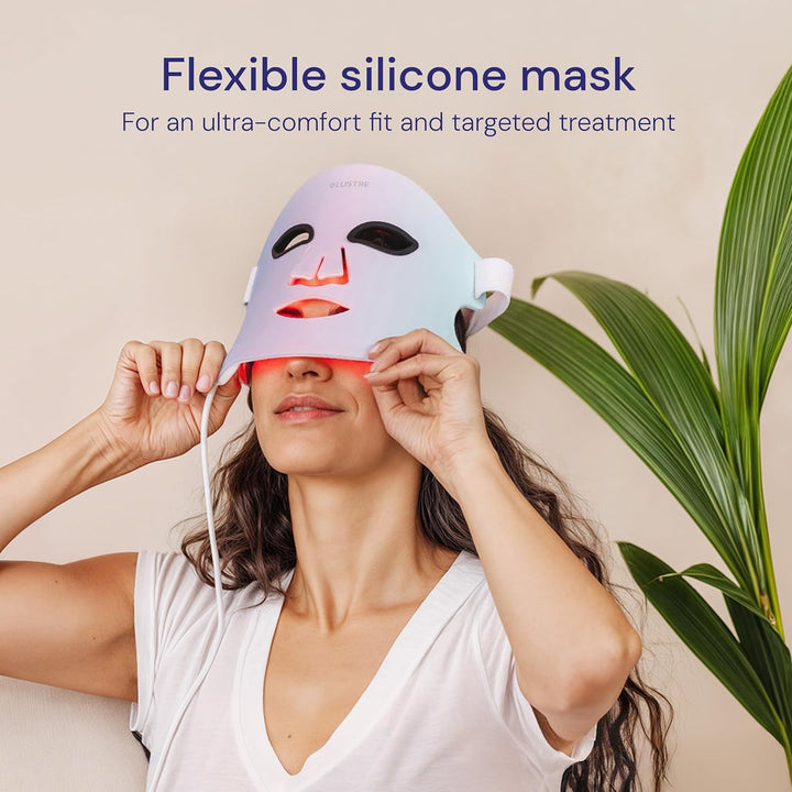 LUSTRE - Máscara facial LED para terapia de luz, máscara de luz roj...