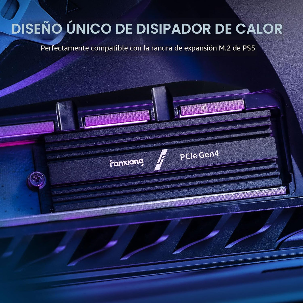 fanxiang SSD para juegos NVMe de 500 GB para PS5 con disipador de c...