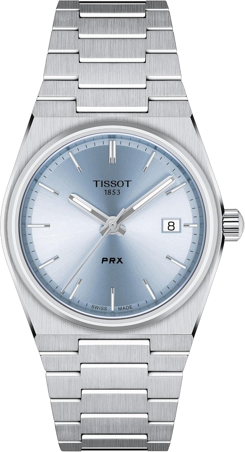 Tissot PRX, cuarzo suizo, 1.378 en, esfera azul claro, reloj