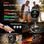 Reloj inteligente para hombre, rastreador de actividad física, GPS: relojes inteligentes militares para Android/iPhone Gps Watch 1.43 "AMOLED Hacer respuesta llamada Correr Relojes digitales para hombre, compatible con Samsung, monitor de corazón